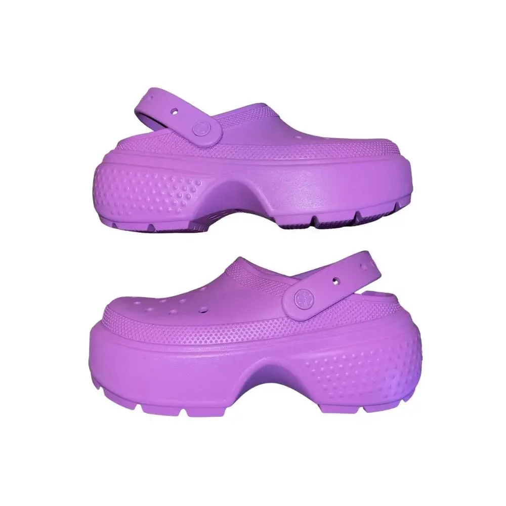 Crocs Stomp Slip on Clogs Bubble Purple Platform Size 10 Chunky Sole Comfort NWT